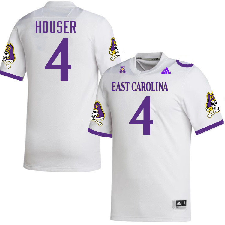 East Carolina Pirates #4 Katin Houser College Football Jerseys,Uniforms-White